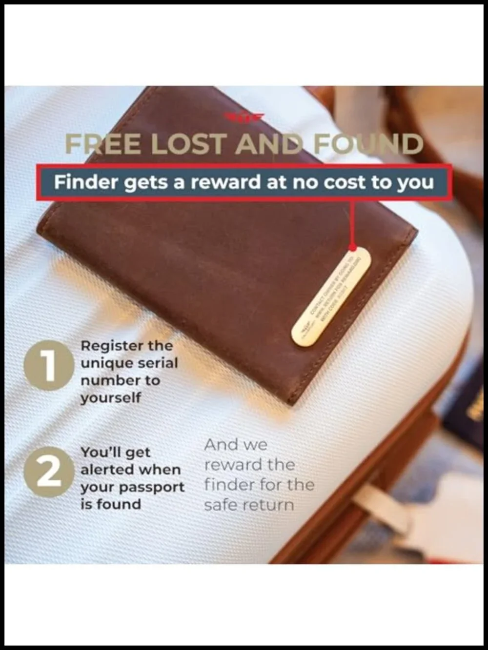 Leather Passport Holder Travel RFID Blocking AirTag Wallet Gift